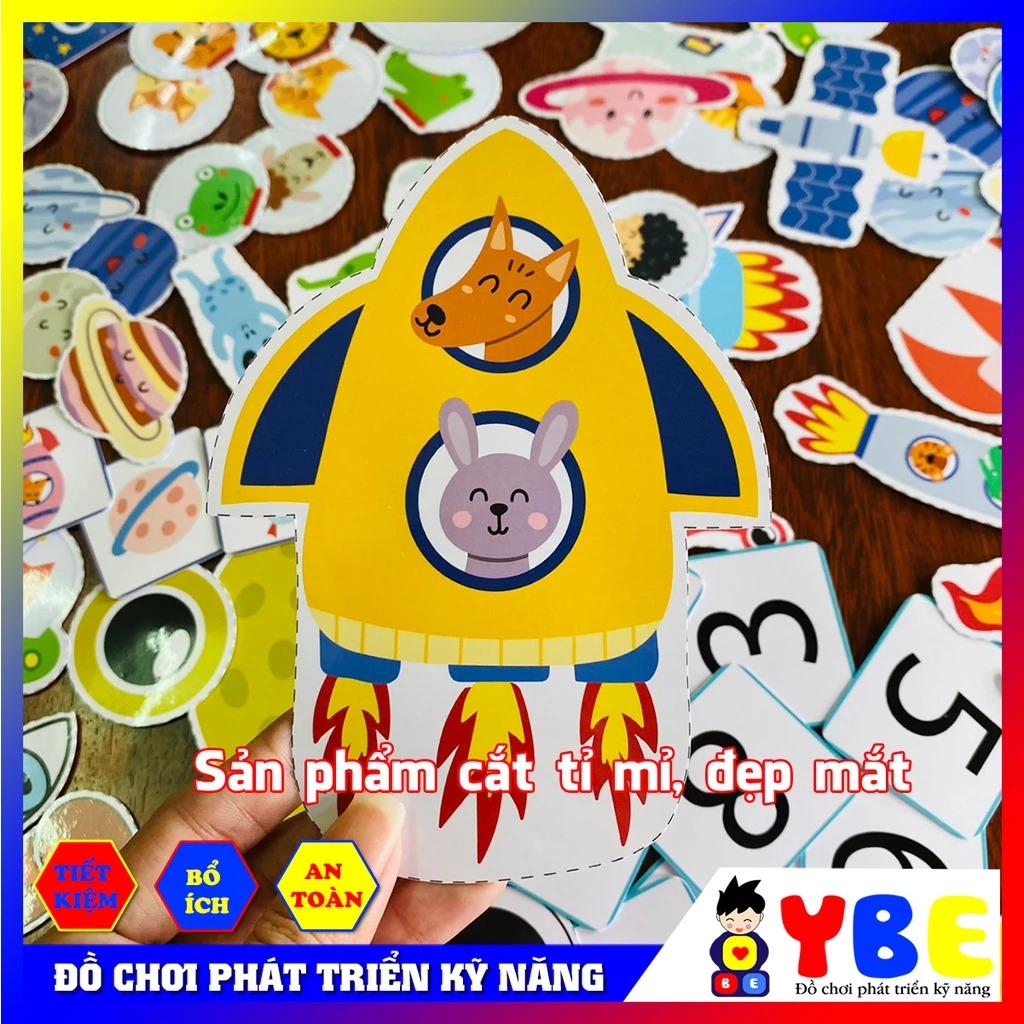 Học liệu bóc dán không gian vũ trụ Space busy book - Hình ảnh 6