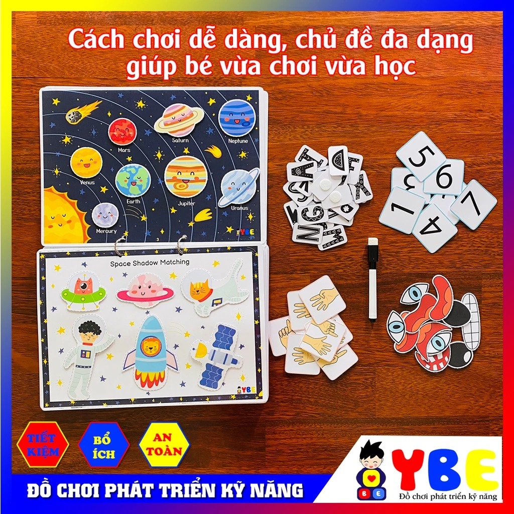 Học liệu bóc dán không gian vũ trụ Space busy book - Hình ảnh 2