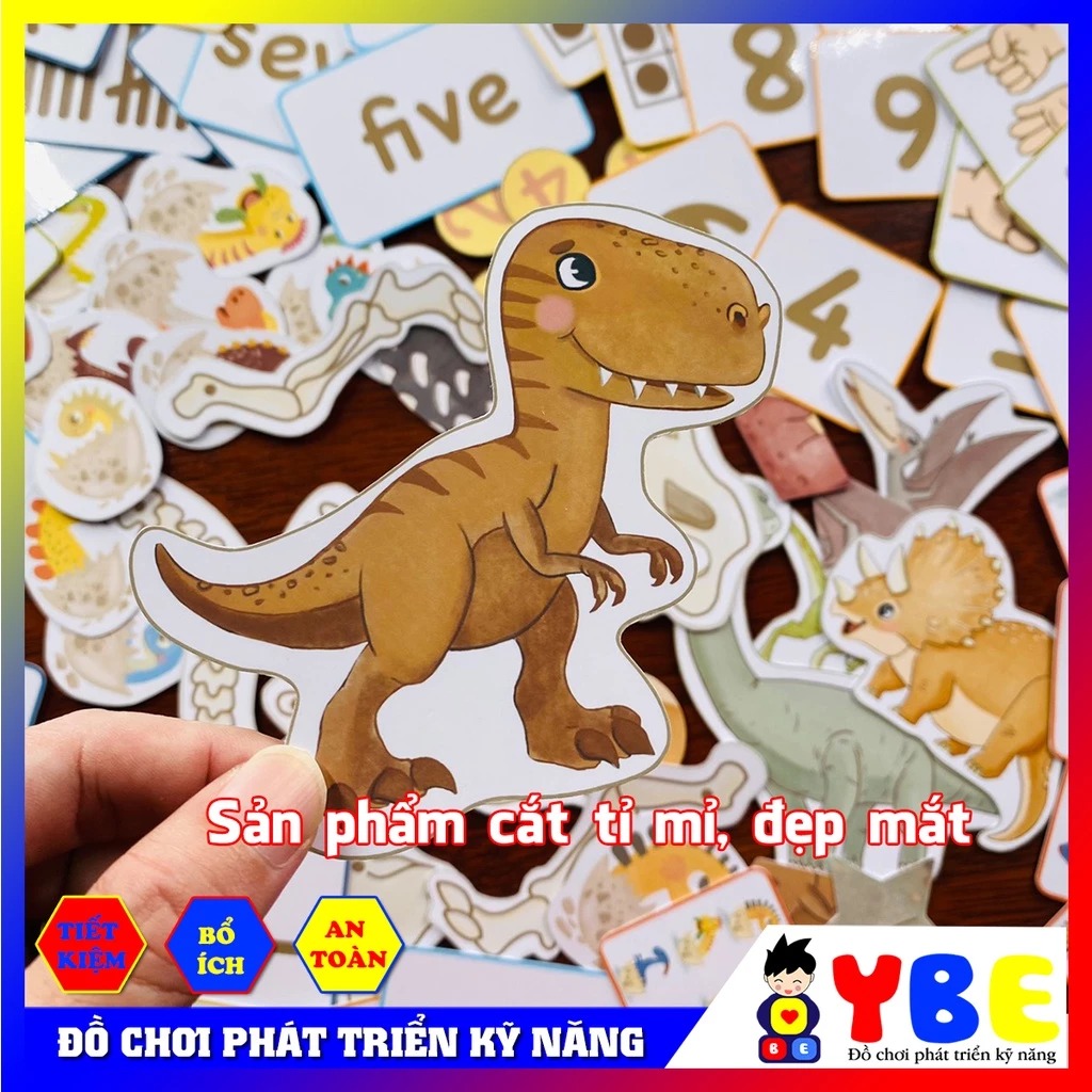 Bộ đồ chơi học liệu bóc dán chủ đề khủng long - Hình ảnh 2