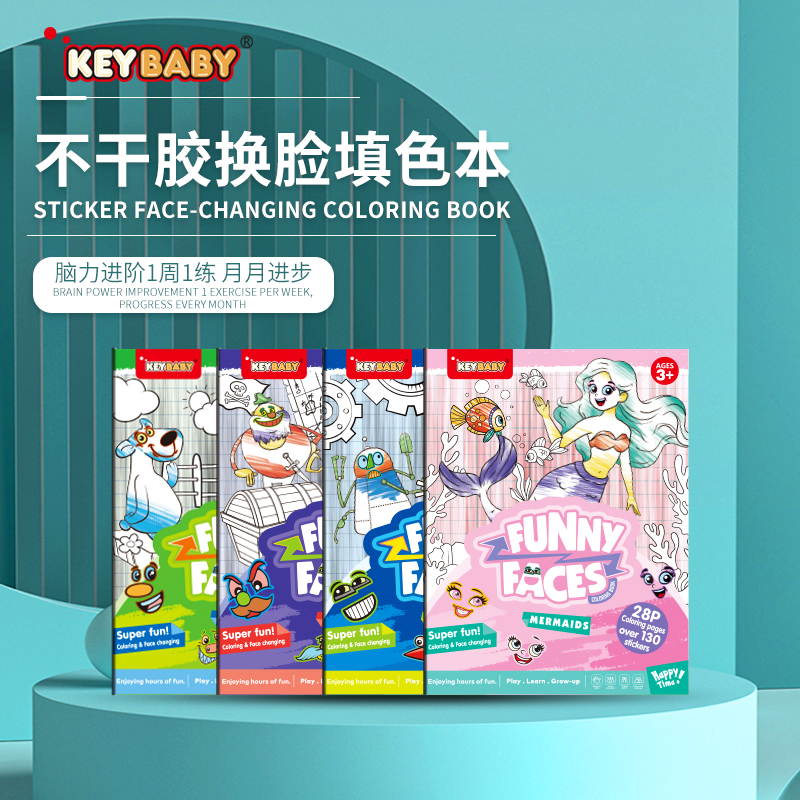 Sách tô màu và hình dán thay đổi khuôn mặt