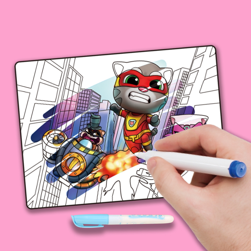 Sách tô màu nước ma thuật với chủ đề mèo Tom - Hình ảnh 4